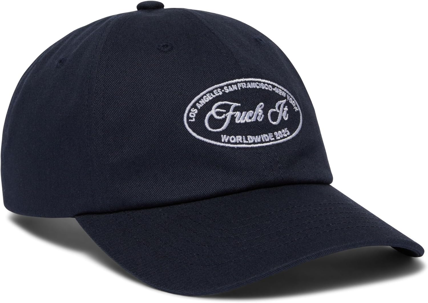 HUF Atelier Crest Curved Visor Hat – 6-Panel Cotton Dad Hat for Men with Embroidered Front, Adjustable Strapback Cap