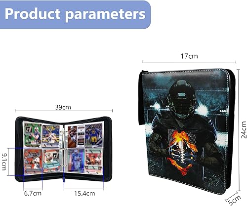 Miniatura 2 de Carpeta de tarjetas con 4 bolsillos para 400 tarjetas con 50 fundas extraíbles, carpeta de tarjetas intercambiables, carpeta de tarjetas deportivas,