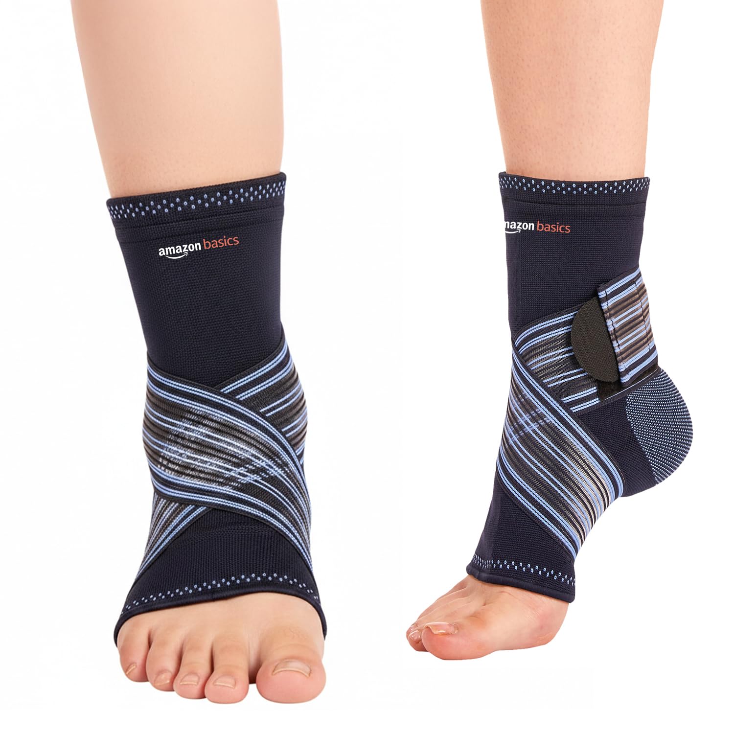 Amazon Basics Premium Ankle Support | Adjustable Compression for Daily Comfort | Breathable Fabric | Padded Design for Stability | Unisex | Small