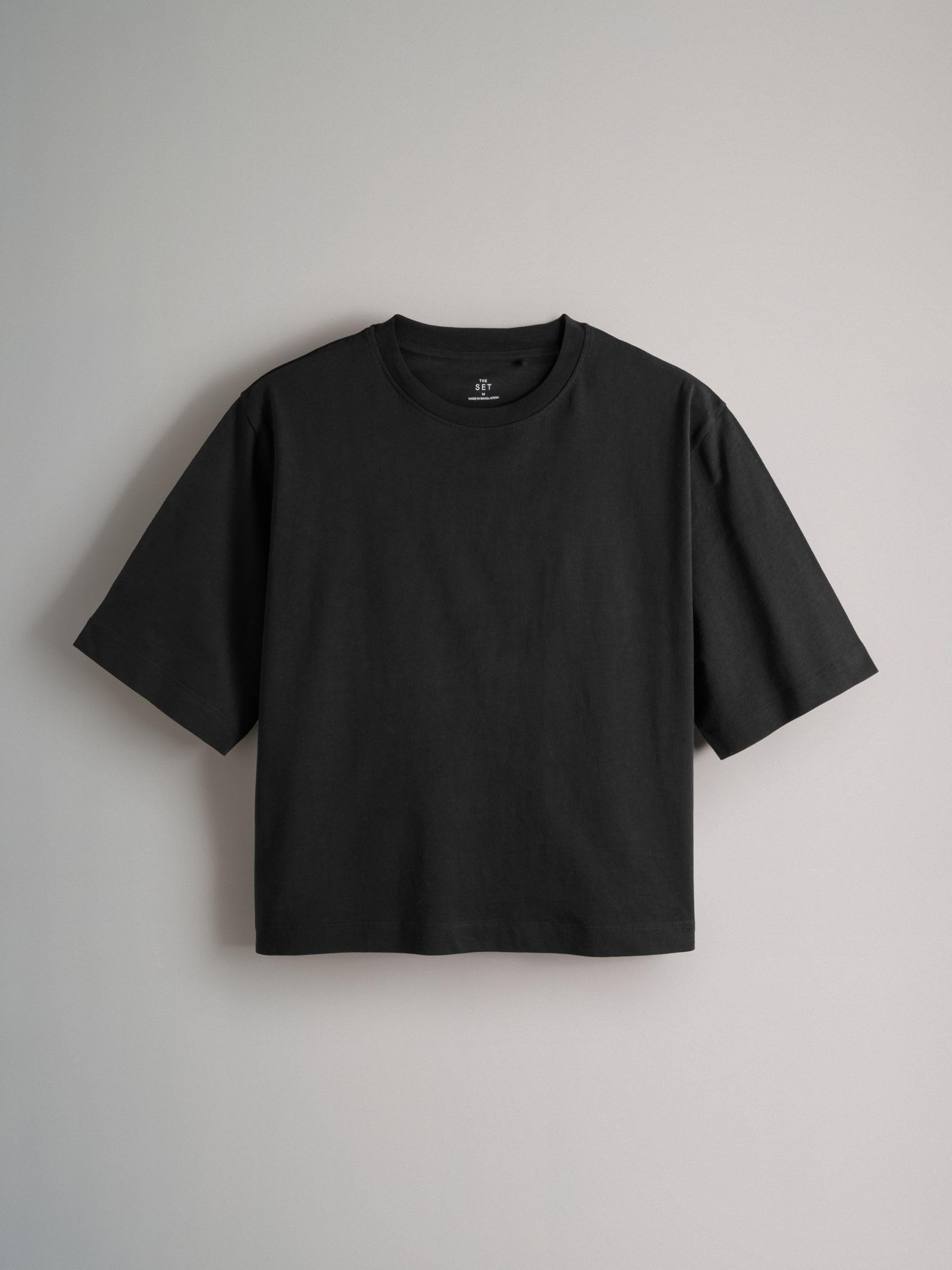 THE SET Femme T-Shirt à Manches Courtes 100% Coton épais, Lot de 4 | Coupe standard