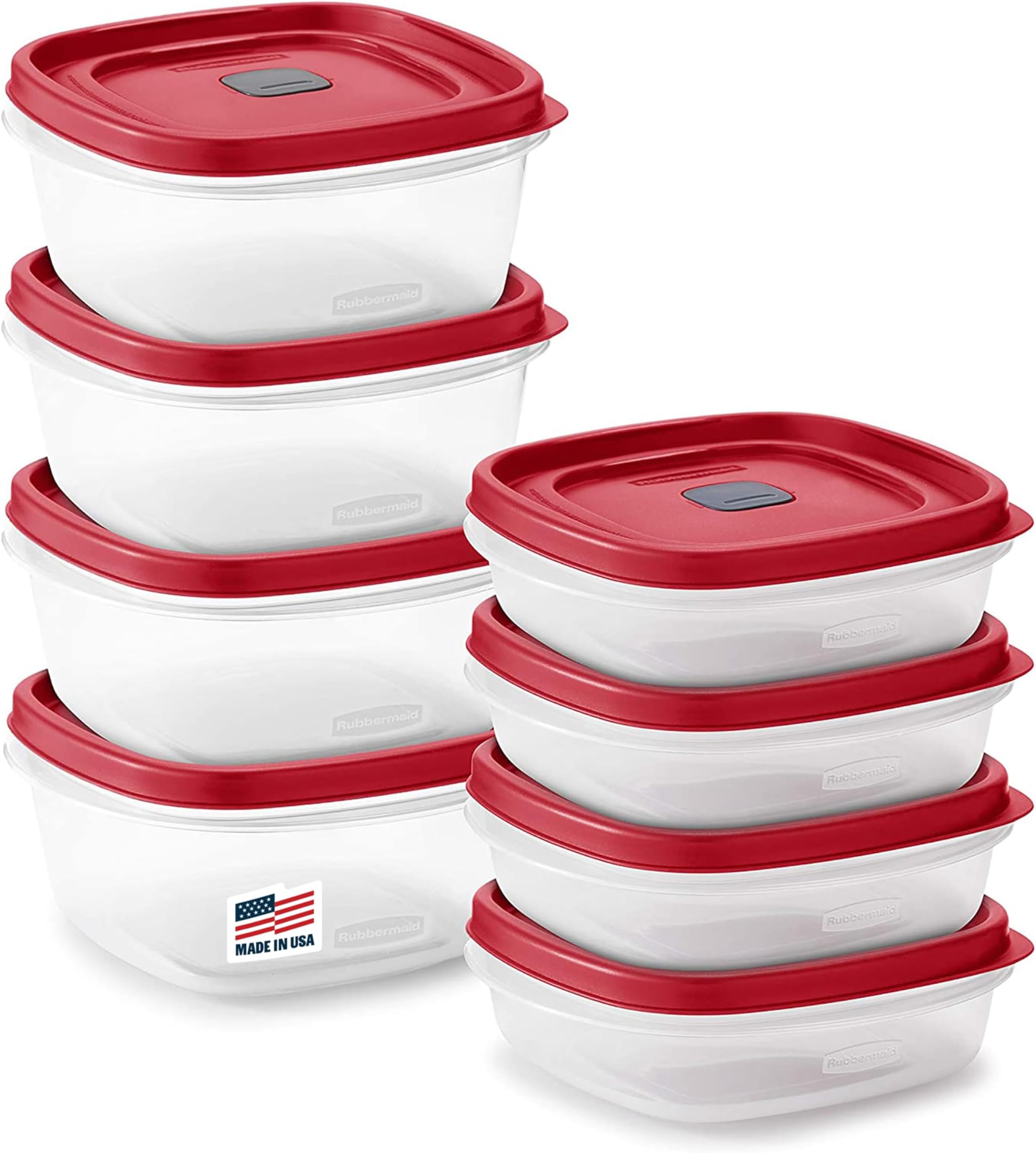 16-Piece BPA-Free Plastic Food Storage Set, Red Vented Lids - Microwave, Dishwasher Safe: Perfect for Meal Prep, Leftovers, and Kitchen Organization