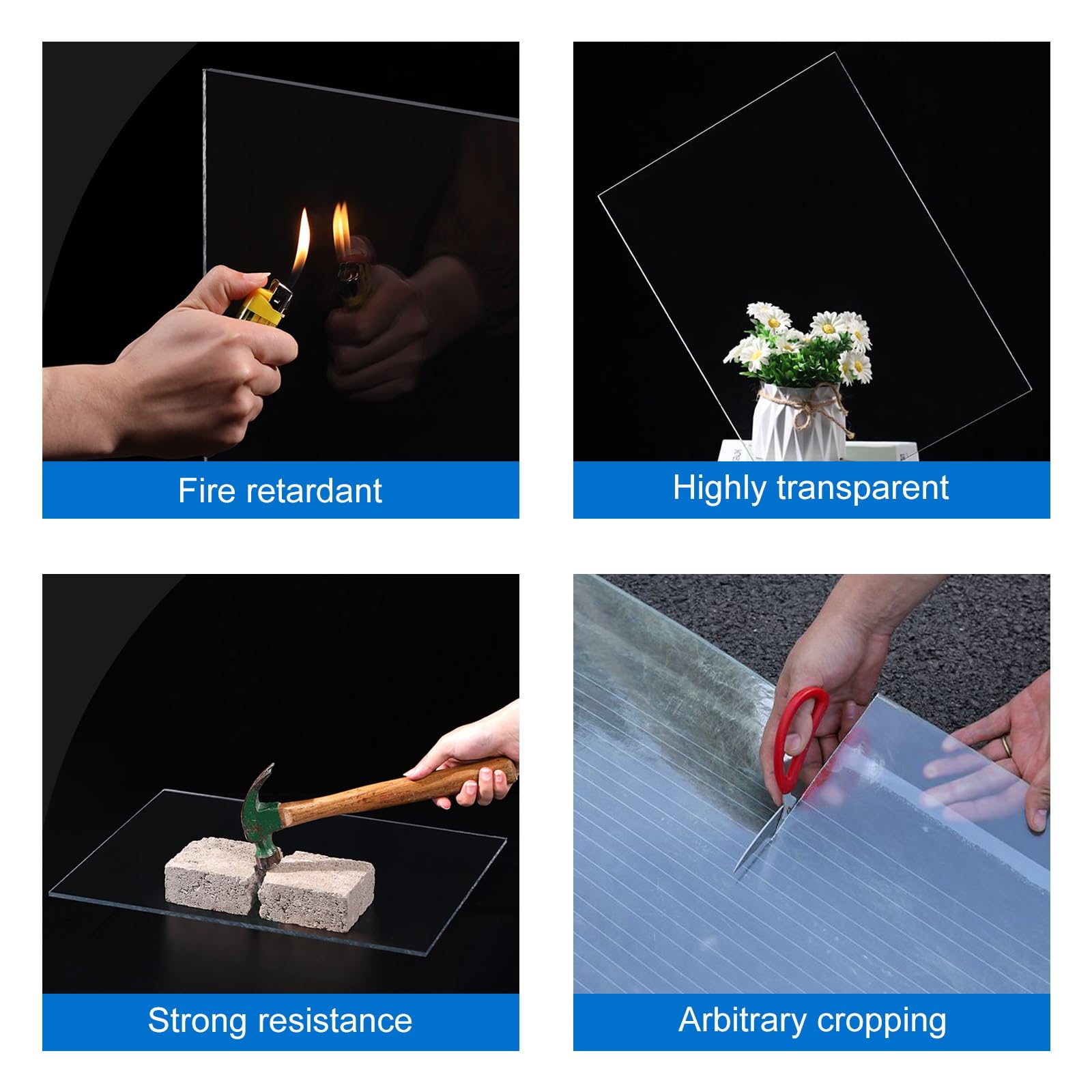 5 mm Acrylplatten für Gewächshäuser und Bastelarbeiten, starre Kunststoffplatten (30 x 100 cm), langlebig, witterungsbeständig, ideal für Kunstdisplays und Outdoor-Projekte