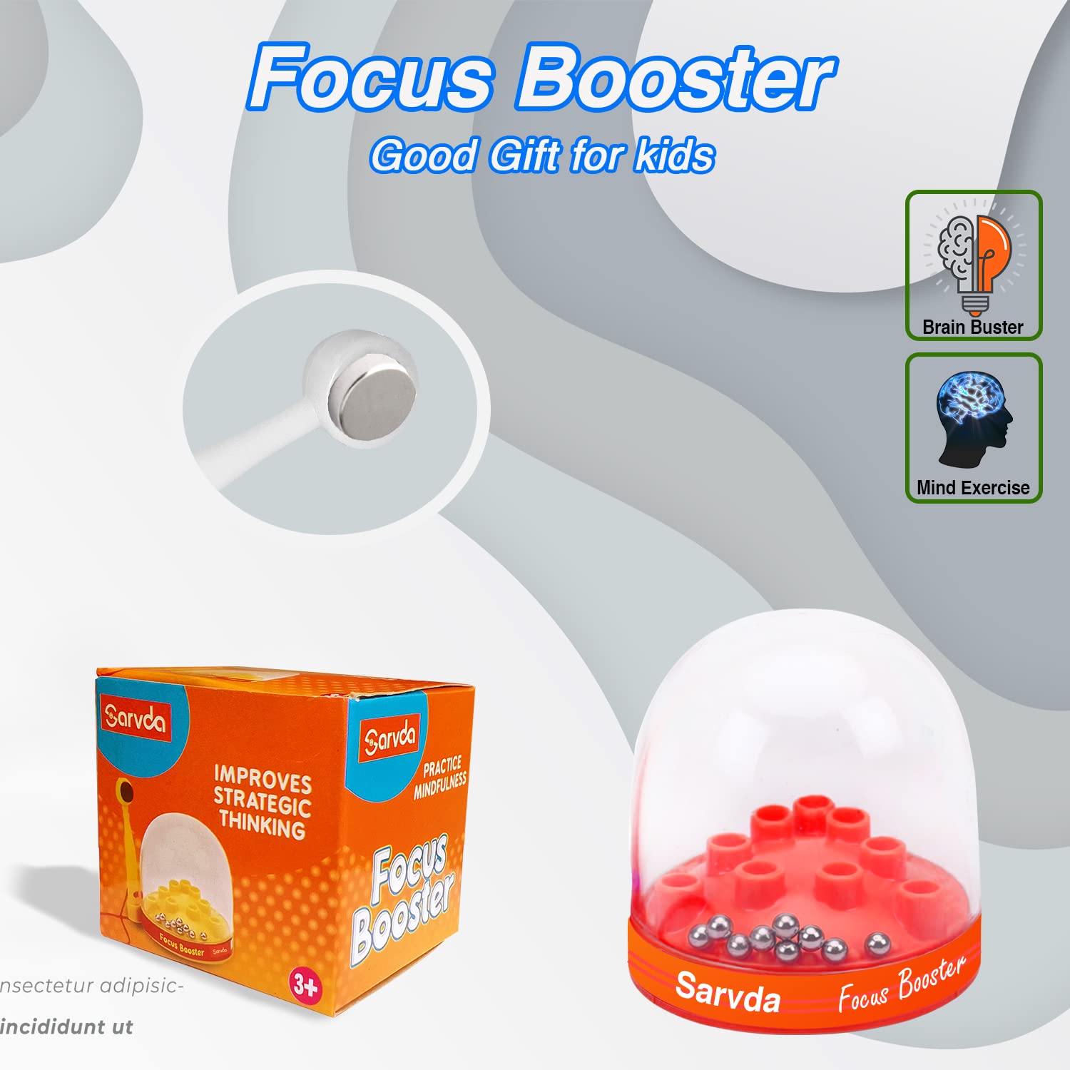 Sarvda Birthday Return Gifts For Kids - Pack Of 40 Focus Booster Toys For Boys And Girls Age 3-12 Years Red 1
