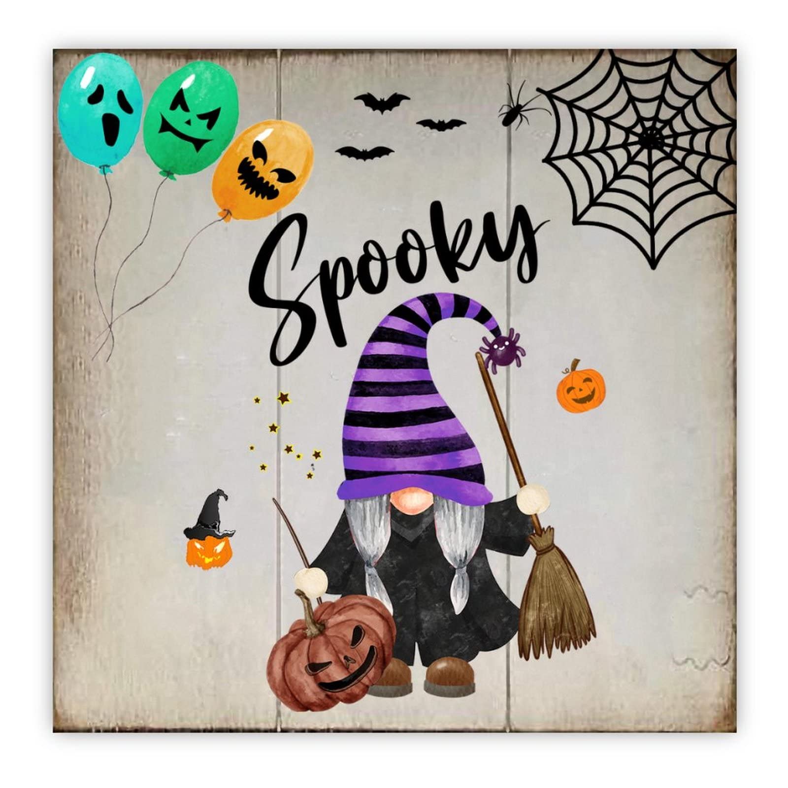 Panneau en bois citrouille Halloween pour créer une ambiance vintage au salon