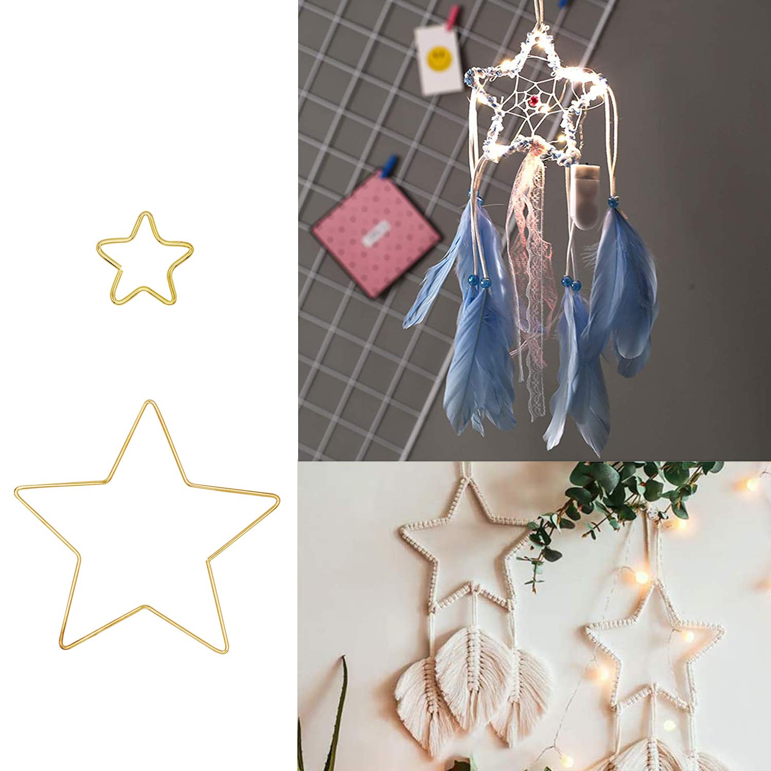 6 Pcs Étoiles Noires En Métal Pour Noël,DIY Fer Forgé Étoiles,4 Cadres