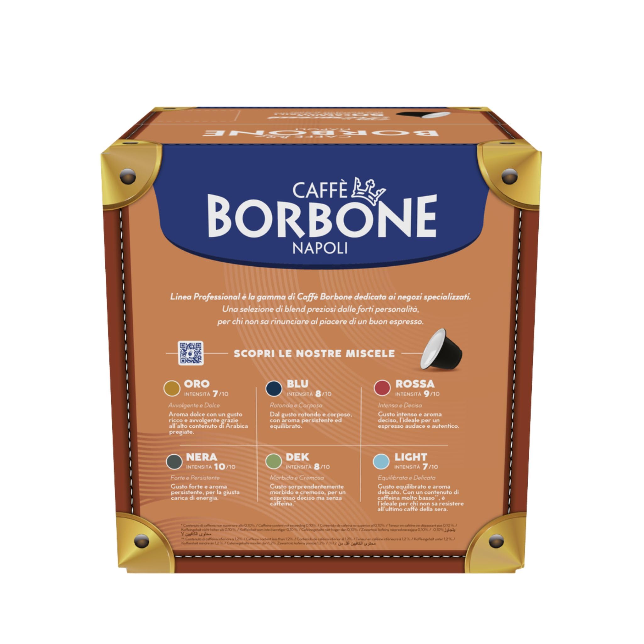 Borbone - 50 Cápsulas Respresso degustación 50 negras, 50 azules, 50 rojas, 50 doradas, 50 DEK compatibles con Nespresso
