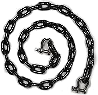 Vista 2 de Cadena de anclaje de barco recubierta de PVC con grilletes de acero inoxidable 4 pies/5 pies/6 pies/negro/blanco