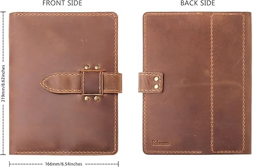 Miniatura 8 de Robrasim Estuche de cuero para lápices, hecho a mano, estuche para bolígrafos de dibujo, estuche de cuero rústico para pinceles de pintura y