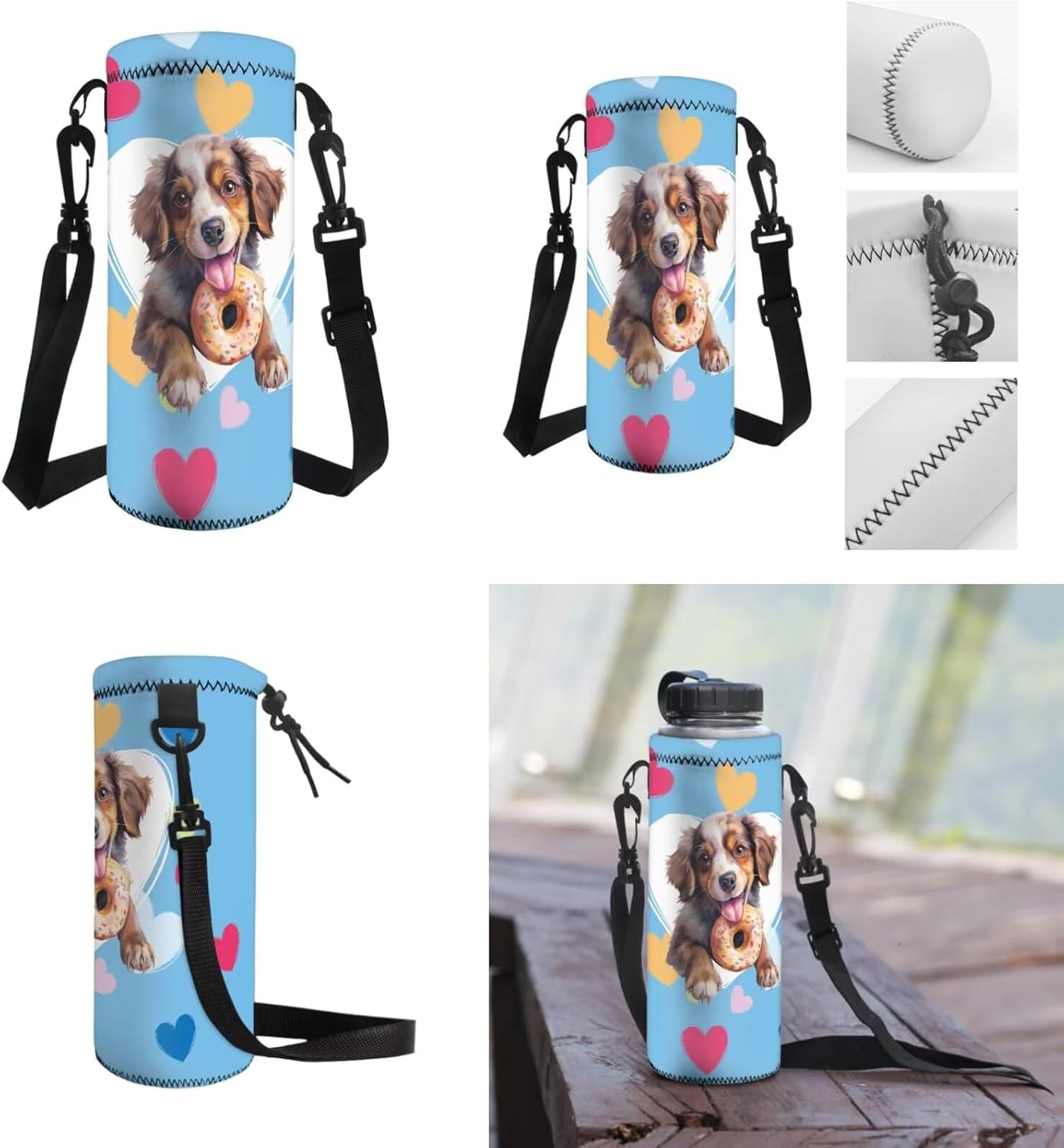AmzPrint 4pcs King Charles Spaniel Backpack Set For Girls Boys Bookbag And Lunch Box Set Back To School Backpack Set Gifts