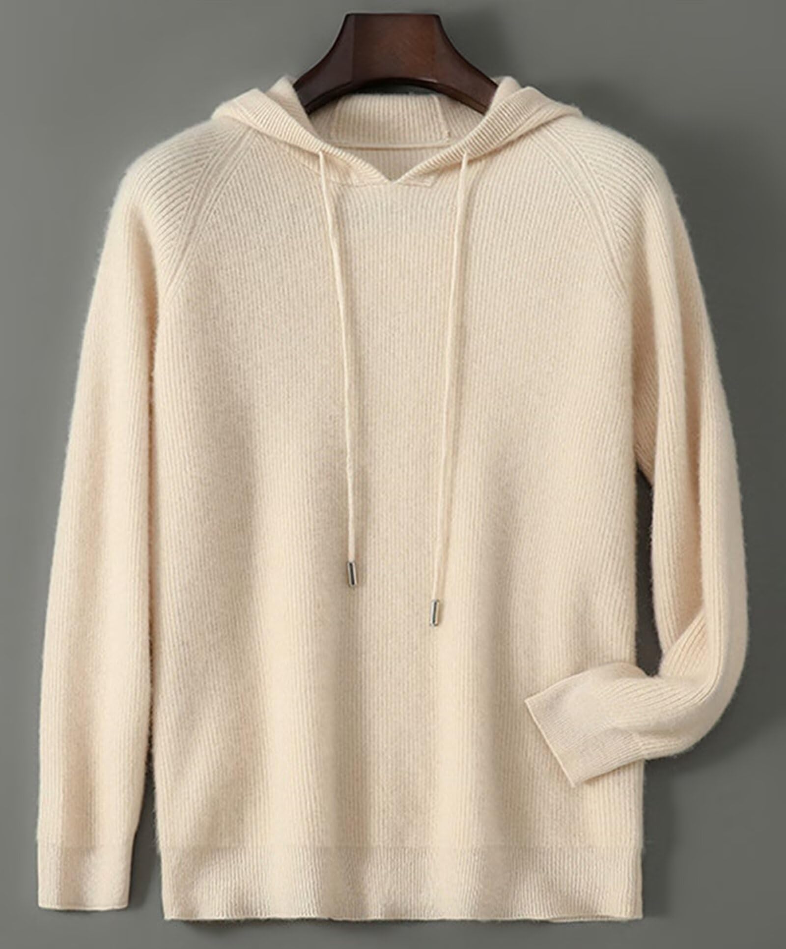 HNVAVQ Herren Kapuzenpullover Langarm Strickpullover 100% Kaschmir Freizeit Hoodies für Herren