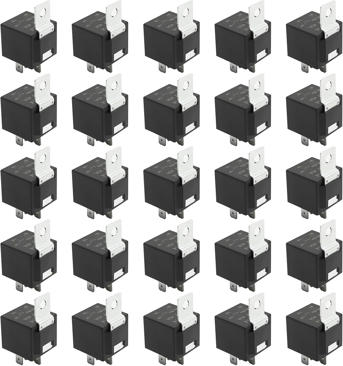 Anxingo 25Pcs 12-Volt Auto Relay Switch, 5 Pin Relay, 40/30 AMP Automotive Relay Kit for All Automotive and Devices Equipped with a 12V Power Source