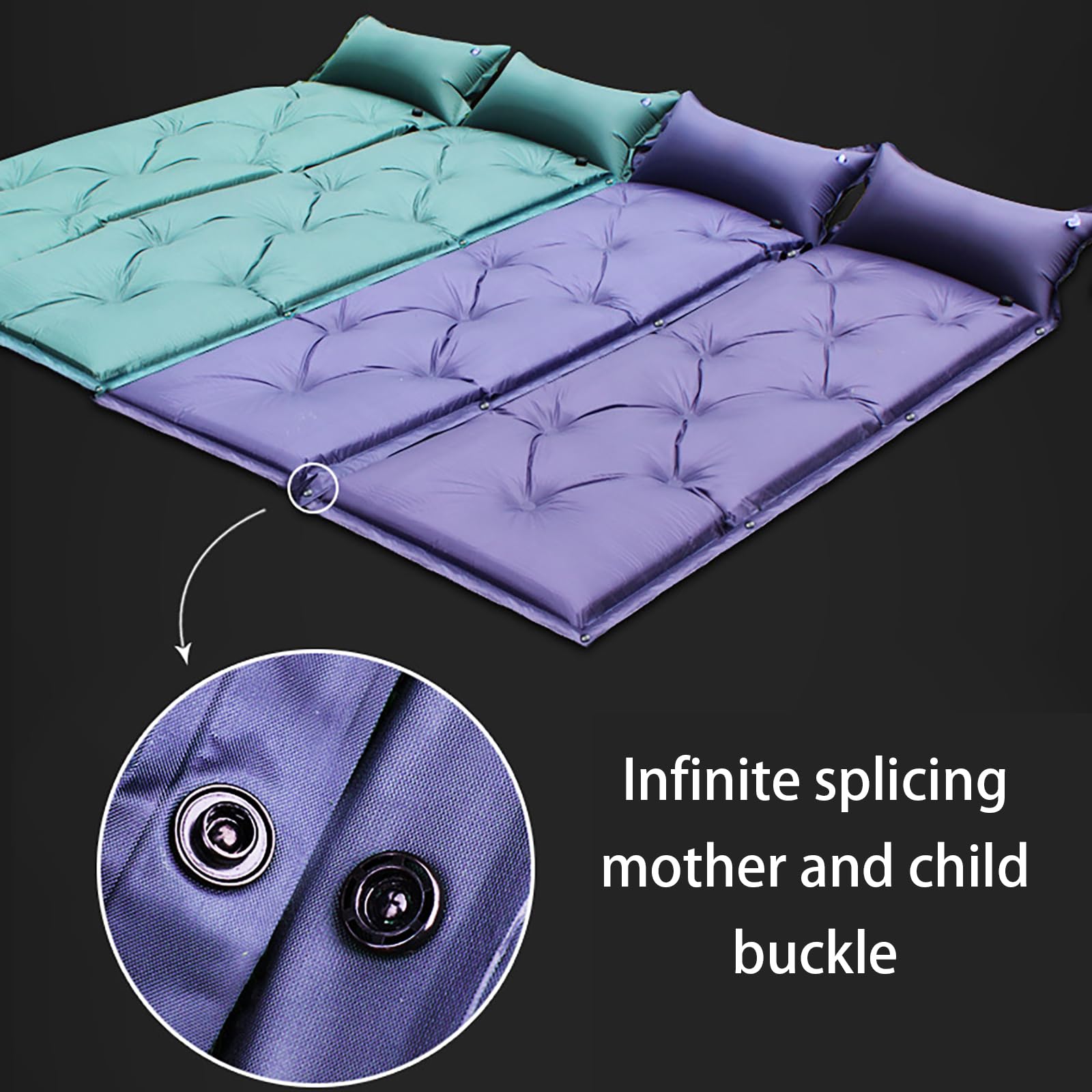 Esterilla De Camping Autoinflable con Almohada Integrada, Colchón De Espuma Impermeable De 3,5 Cm De Grosor Y Válvula De Aire De ABS, para Tiendas De Campaña, Senderismo Y Viajes