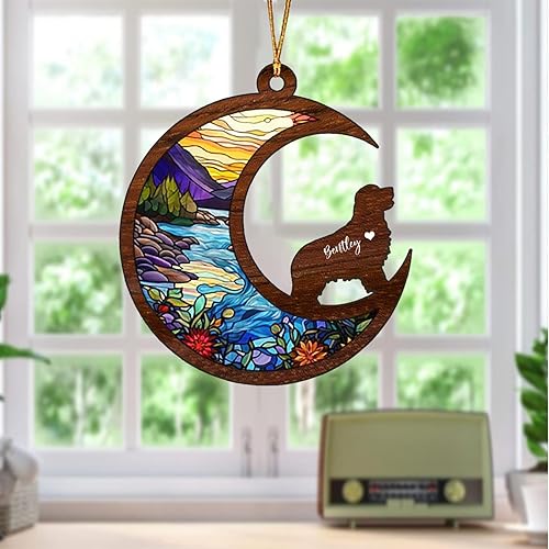 Miniatura 2 de Golden Retriever - Adorno personalizado para atrapasoles para perros, regalo de condolencias de mascotas, atrapasoles conmemorativo para perros,