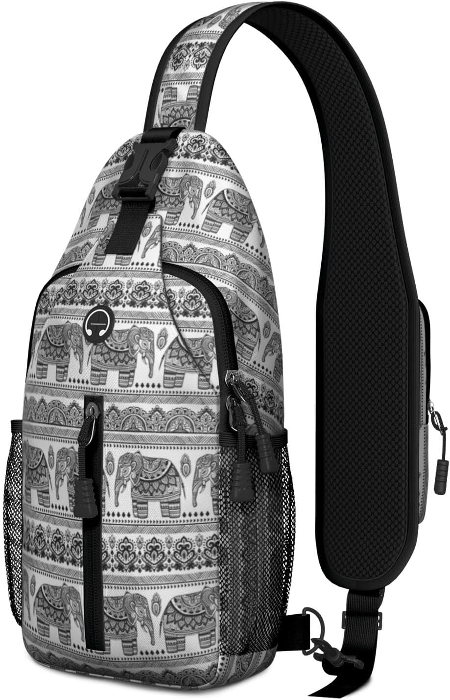 Bee Crossbody Sling Backpack Honey Mini Water Resistant Sling Bag with Adjustable Chest Strap for Outdoor Hiking Cycling Sports Anti-Theft