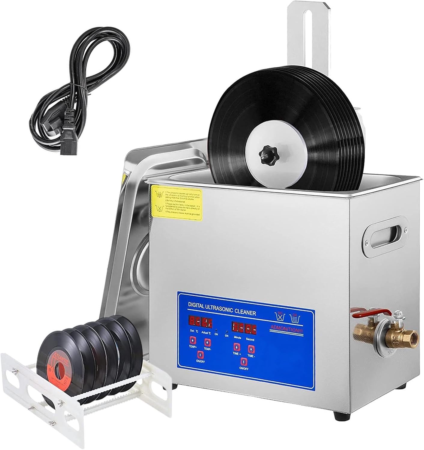Pulitore A Ultrasuoni For Dischi In Vinile Da 6 Litri, Macchina For La Pulizia A Ultrasuoni, Pulizia Automatica Dei Dischi In Vinile A Doppia Faccia, For Pulire Professionalmente