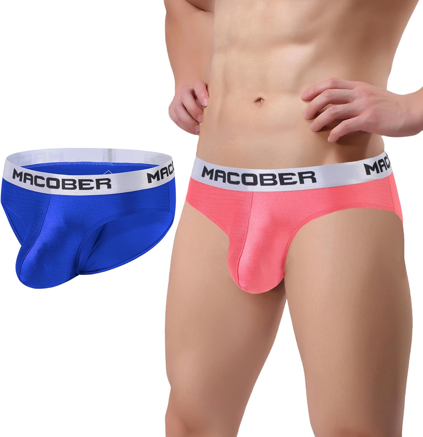 SUMABA Men's Silk Briefs Underwear Low Rise Bulge Enhance Bikini