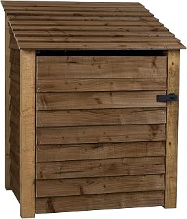 Wooden Tool/Log Store With Door 4Ft (1 cubic meter capacity) (W-99cm, H-126cm, D-81cm) (Brown)