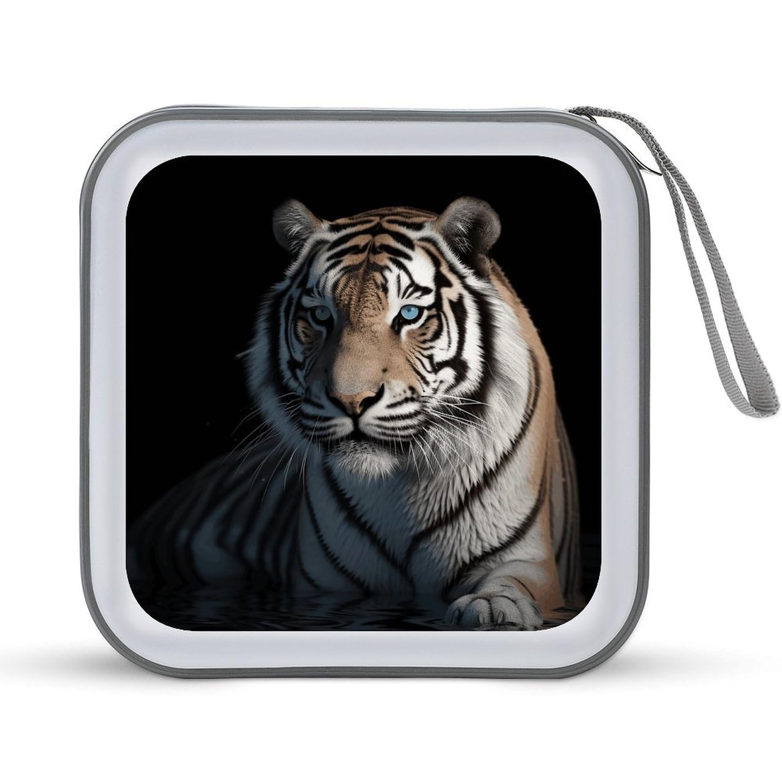 VstaDank Animal Tiger CD Case with Hand Strap Lightweight DVD Wallet Holder 40 Capacity CD/DVD Case Wallet Protective CD Wallet CD/DVD Portable Storage Binder for Car Home Office