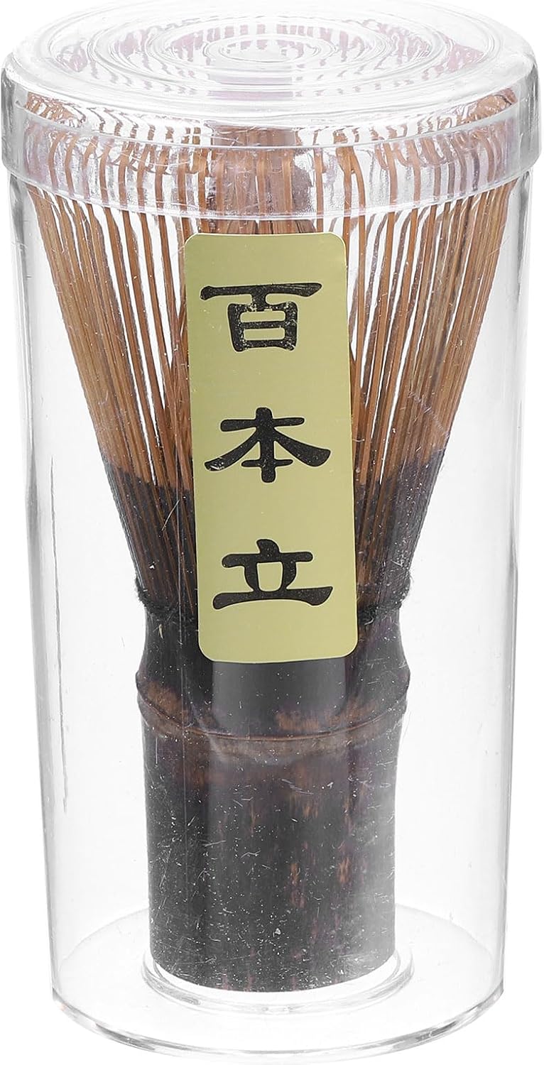 HARFINGTON Matcha Green Tea Whisk 100 Prongs Japanese Bamboo Whisk Chasen Preparing Matcha Powder Brush Tool Tea Traditional Scoop, Purple Yellow