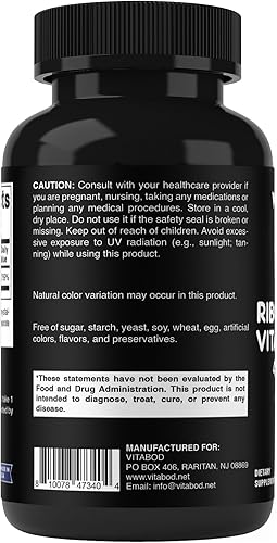Miniatura 9 de Vitamina B2 (riboflavina) 400 mg 240 cápsulas vegetarianas - Apoya la energía celular y la producción de glóbulos rojos