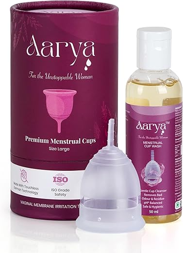 AARYA Reusable Menstrual Periods Cup for Women with Cup Wash - Medical Grade Silicone | Comfortable Odour & Rash-Free | Upto 12 Hours Leakage...