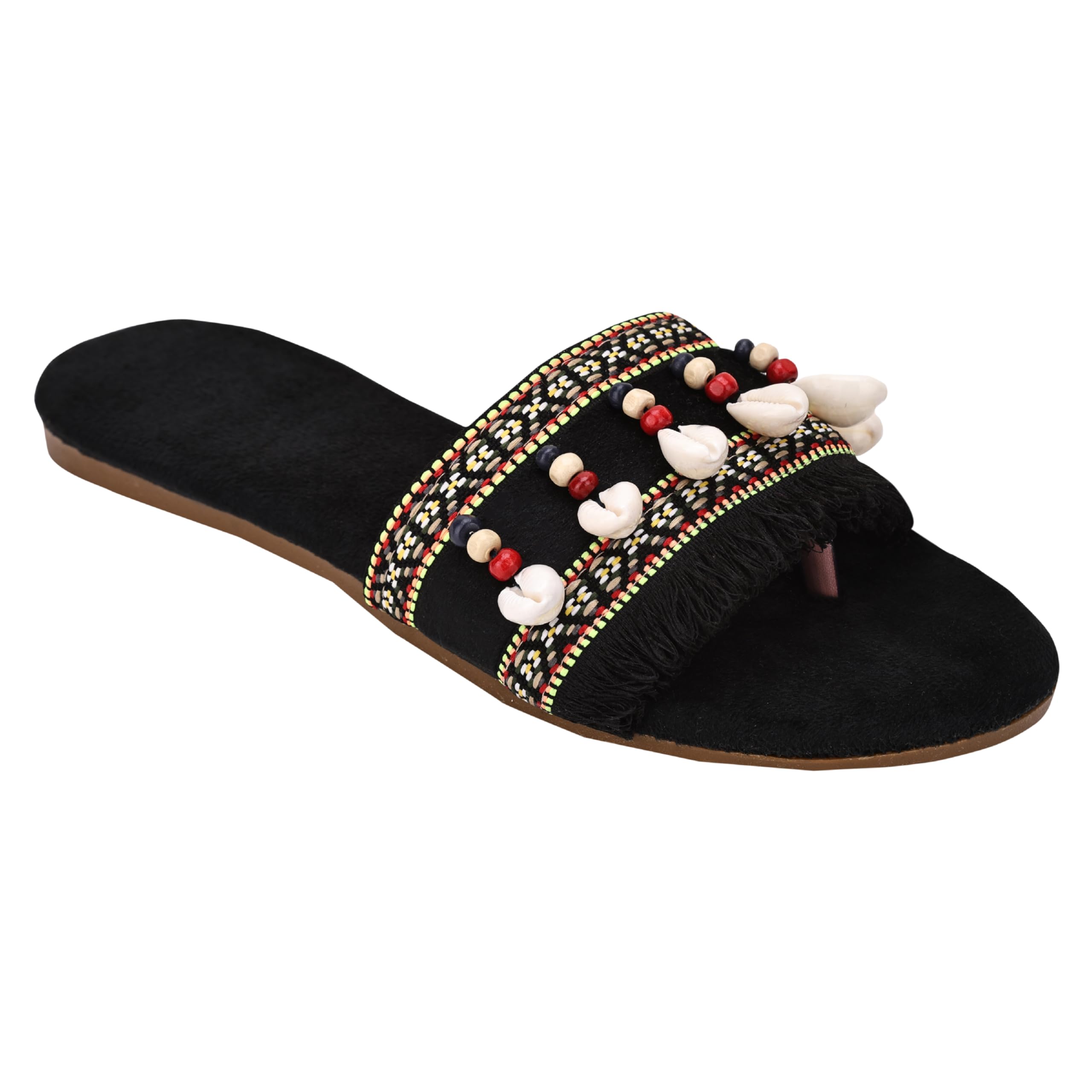 WINSOME COLLECTION Presents Stylish Durable Embellished Kodhi Flats/Gladiators for Women and Girls (Black, 4) (B0D5ZWWZCT) Amazon Price History, Amazon Price Tracker