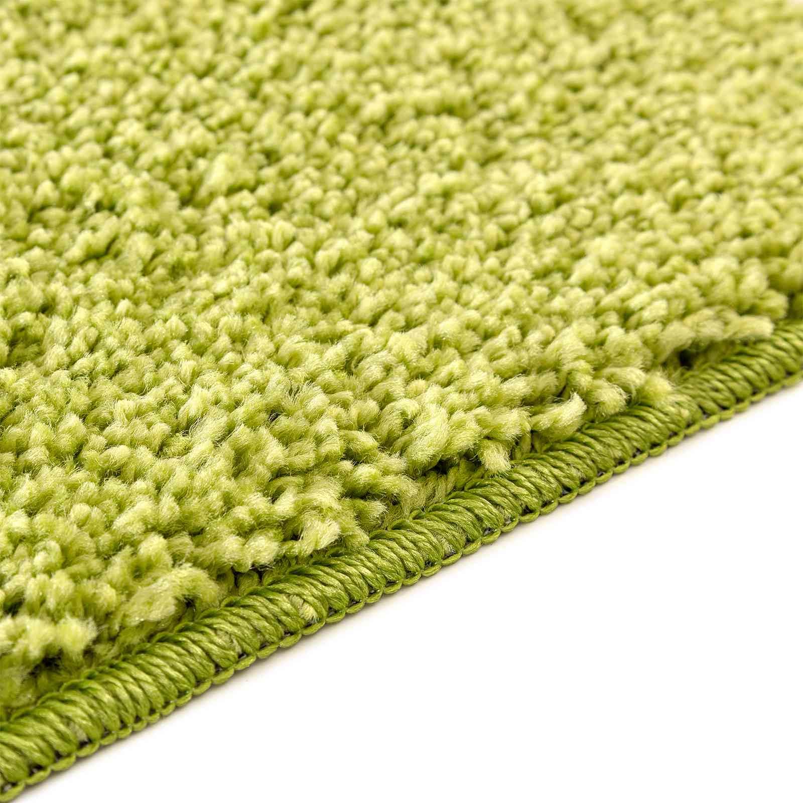 Lot de 3 tapis de bain vert, tapis de bain antidérapant, tapis de WC avec découpe et housse pour abattant de WC, ensemble de tapis de salle de bain