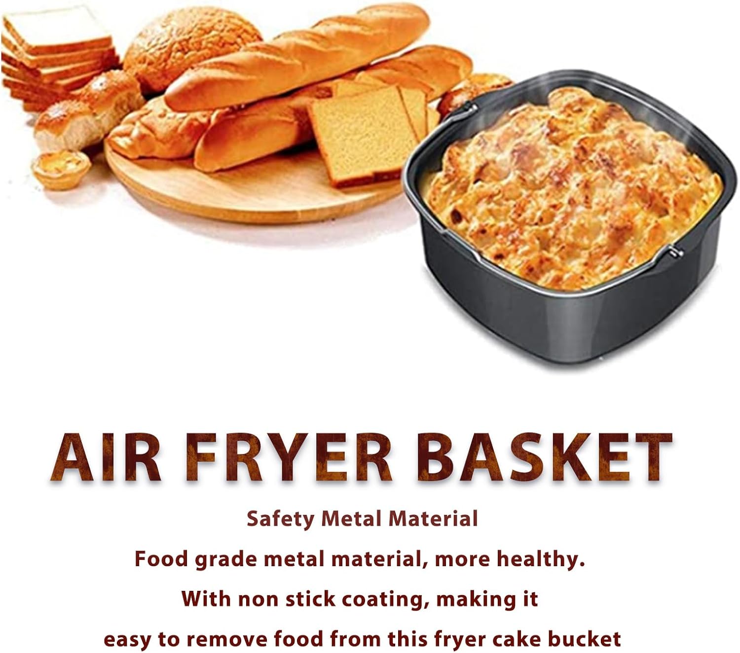 Air Fryer Cake Pan, 7in/8in Nonstick Air Fryer Cake Barrel, Pizza Bread Baking Pan Basket Kitchen Accessory for 3.8QT-8QT Standard Deep Fryers, Dishwasher Safe (7 inch) - Image 5