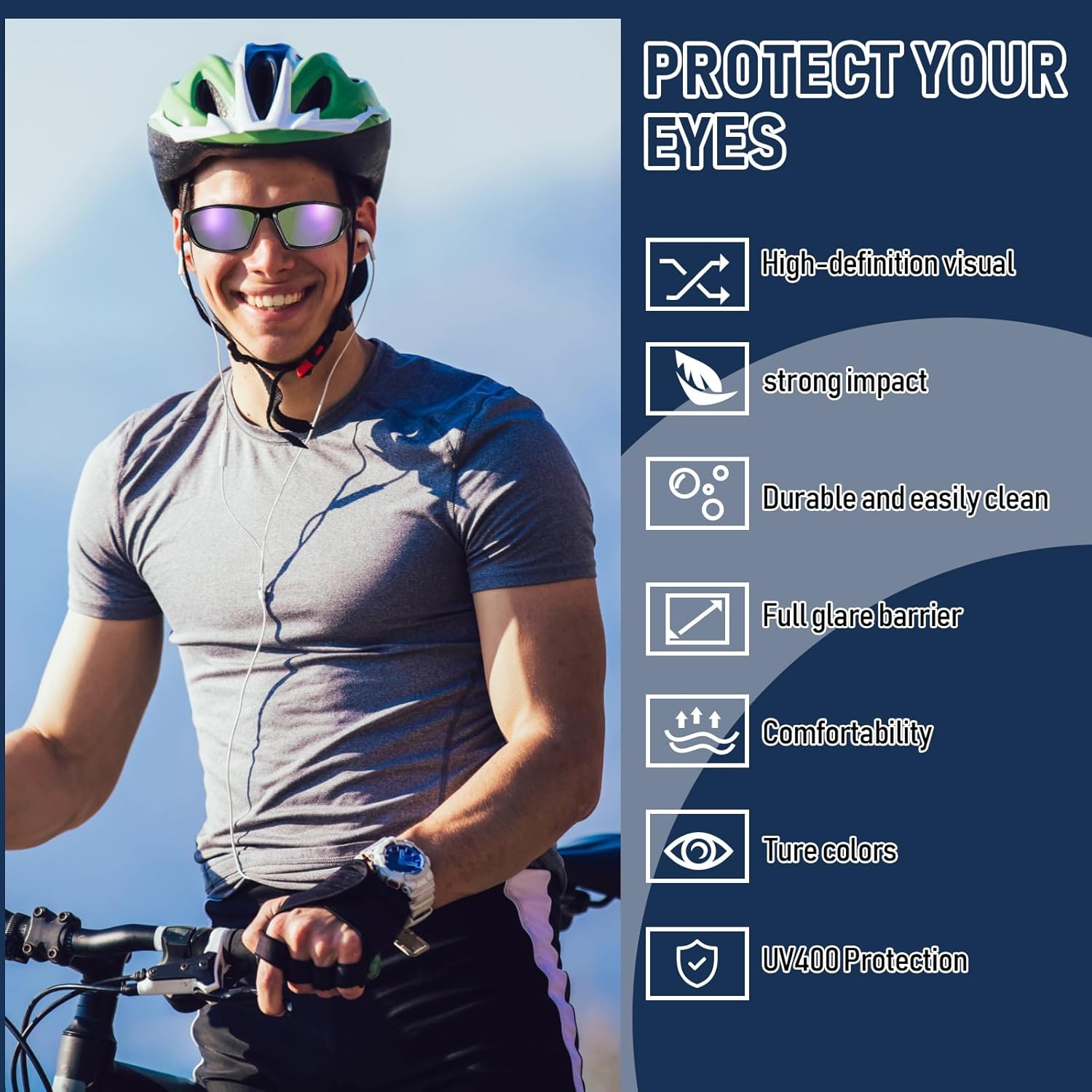 Macarrie 20 Pcs Polarized Sport Sunglasses Bulk Safety Sunglasses with UV Protection for Women Men Outdoor Activities