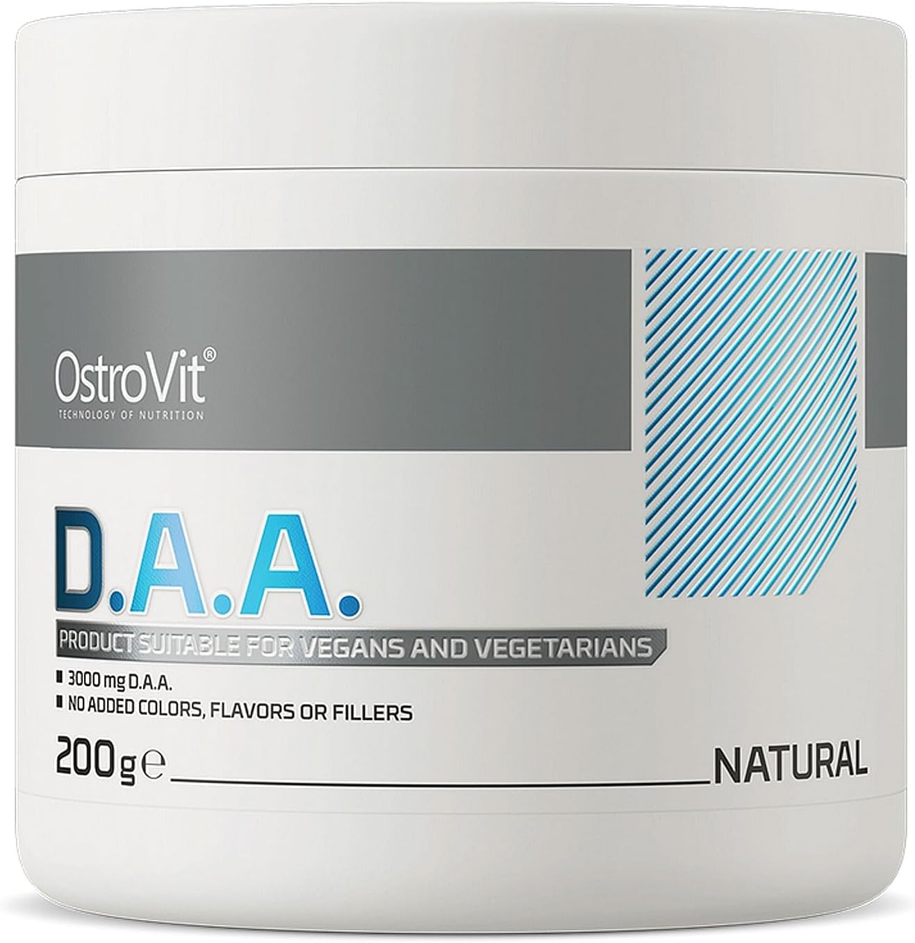 Ostrovit Nutrition DAA 200g D-Aspartic Acid – Testosterone Booster – Hormone Support – Lean Muscle Mass Growth – Anabolic Powder – Bodybuilding