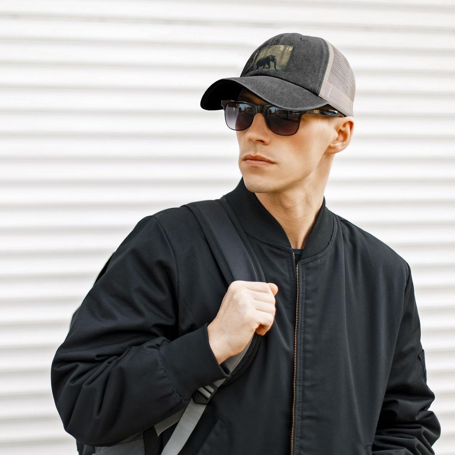 Snapback Trucker Hats Elephant Cowboy Baseball Caps Adjustable Blank Mesh Ball Caps for Men Women Black