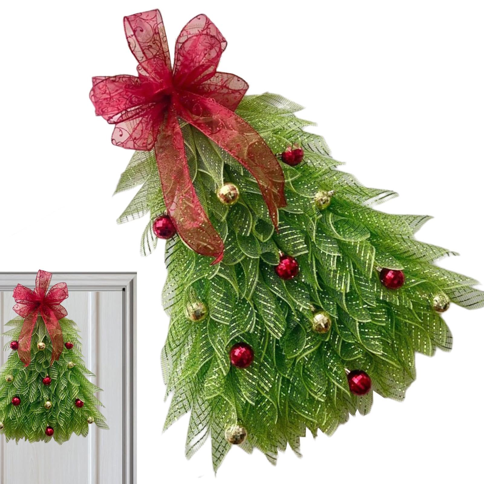 Couronne d'arbre de Noël artificielle pour décorer sans perdre d'aiguilles