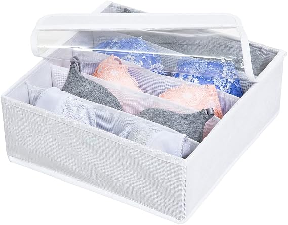 Astro 730-29 Compact Storage Case, White, Wide, 5 Squares, Small Items, Underwear, Drawer, Divider, Storage Box, Non-woven Fabric, With Lid, Foldable