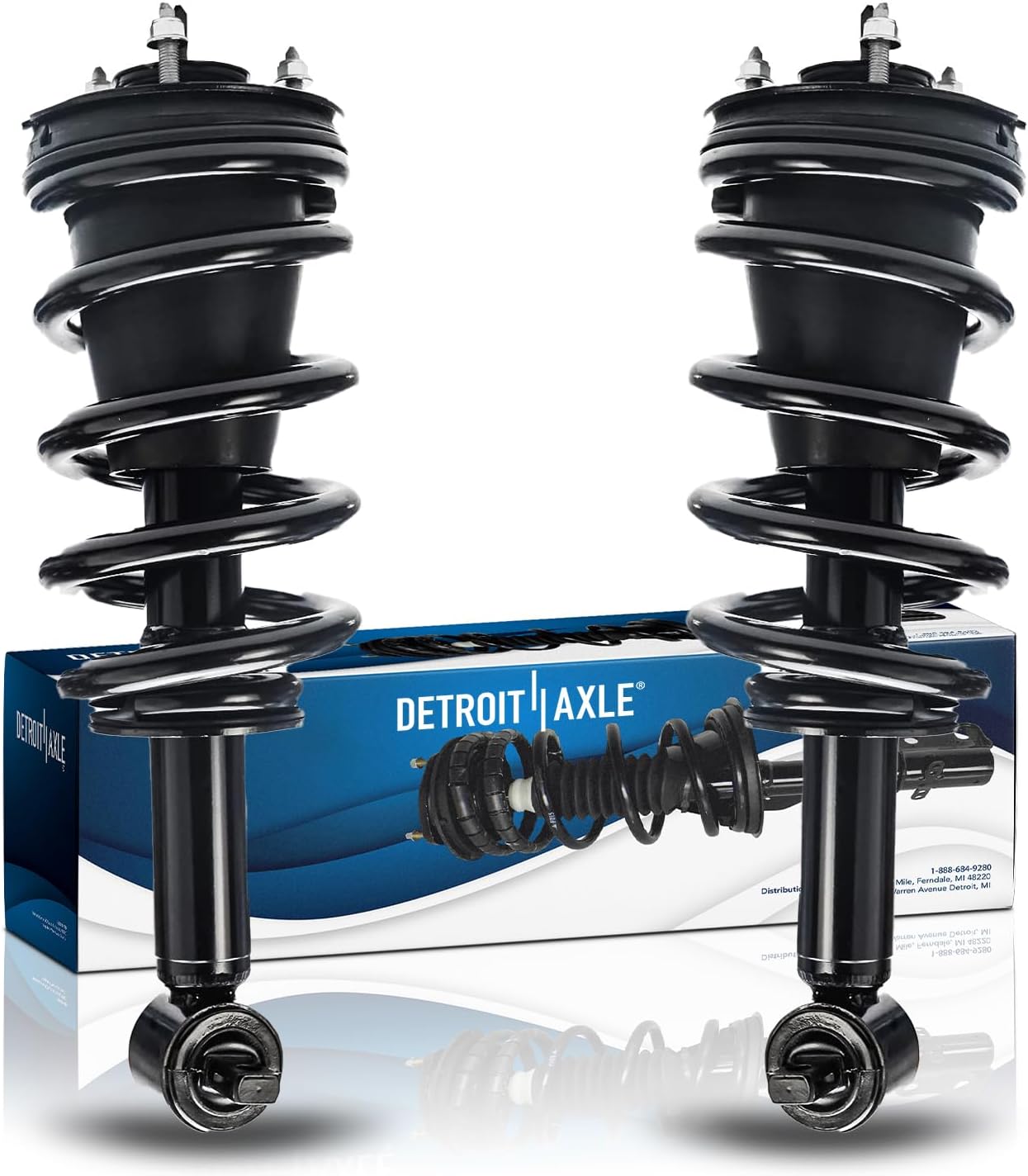 Detroit Axle - 2 Front Struts for 4WD 2014-2018 Chevrolet GMC Silverado Sierra 1500 [w/o Magnetic Ride Control] Complete Struts with Coil Spring 2015 2016 2017 Replacement Ready Strut Shock Assembly