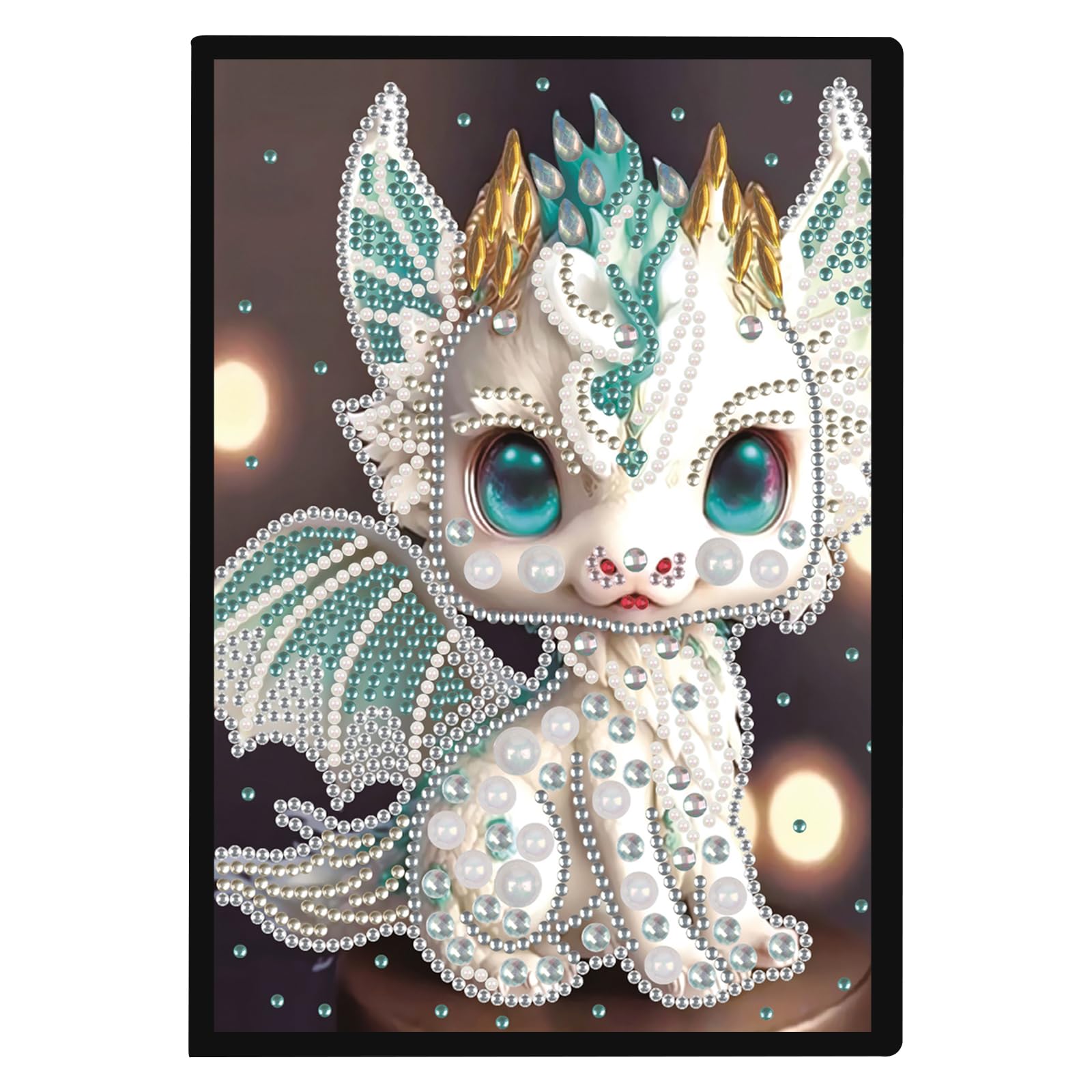 DCIDBEI Diamond Painting Notebook A5 Blank Diamond Painting Notebook Diamond Painting Notebook Diamond Painting Notebook Sketchbook Diary for Student Office School Supplies (50 Sheets) (Dragon) โ image 1