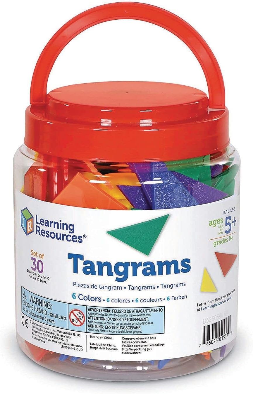 Learning Resources Classpack Tangrams, Set of 30 (210 pcs), 6 assorted Colors