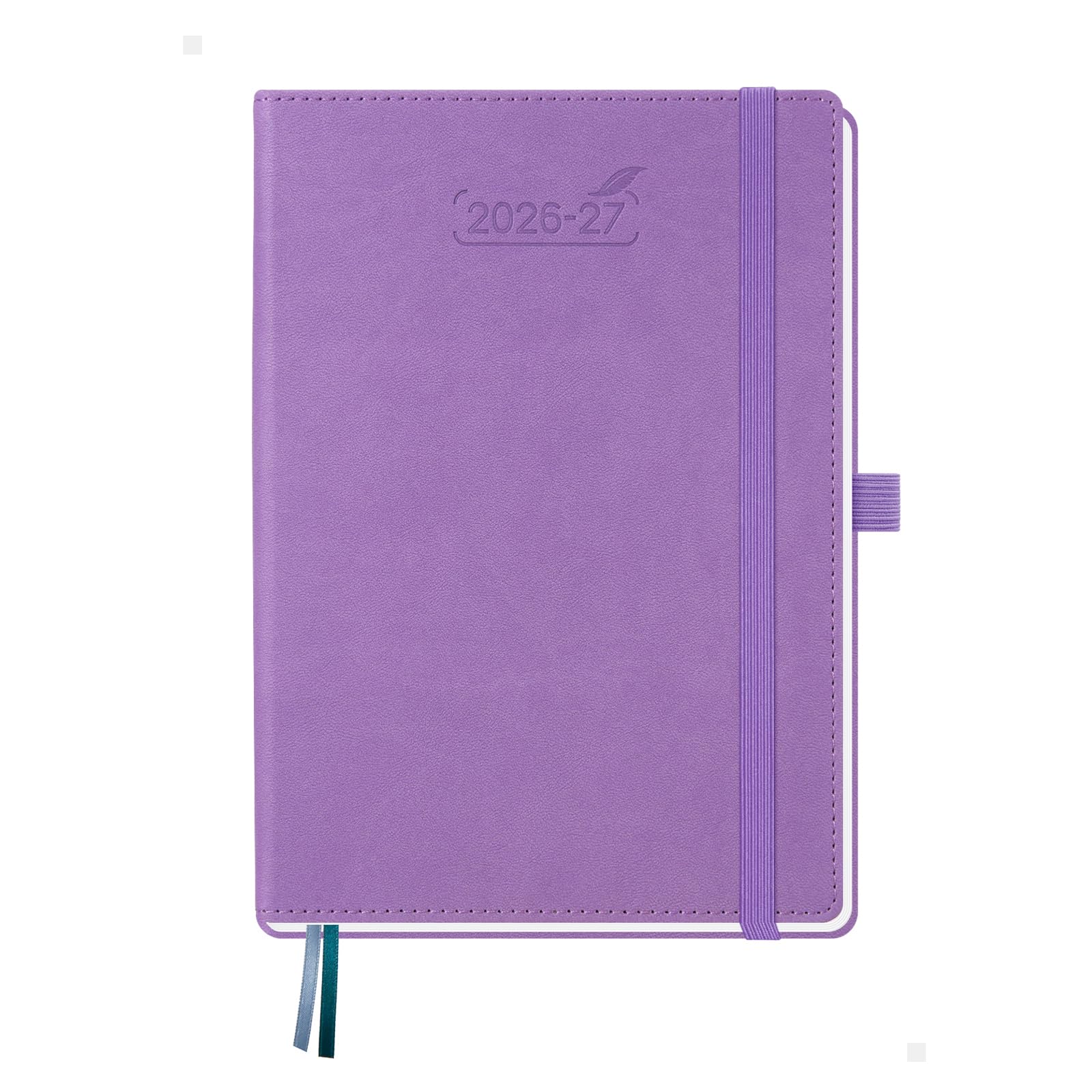 BEZEND A5 Academic Diary 2026-2027 Week to View (Jul 26 - Dec 27) Vertical Weekly Planner with Time Slots & Monthly Tabs. Appointment Diary for Home School Office. PU Leather Hardback, Lavender