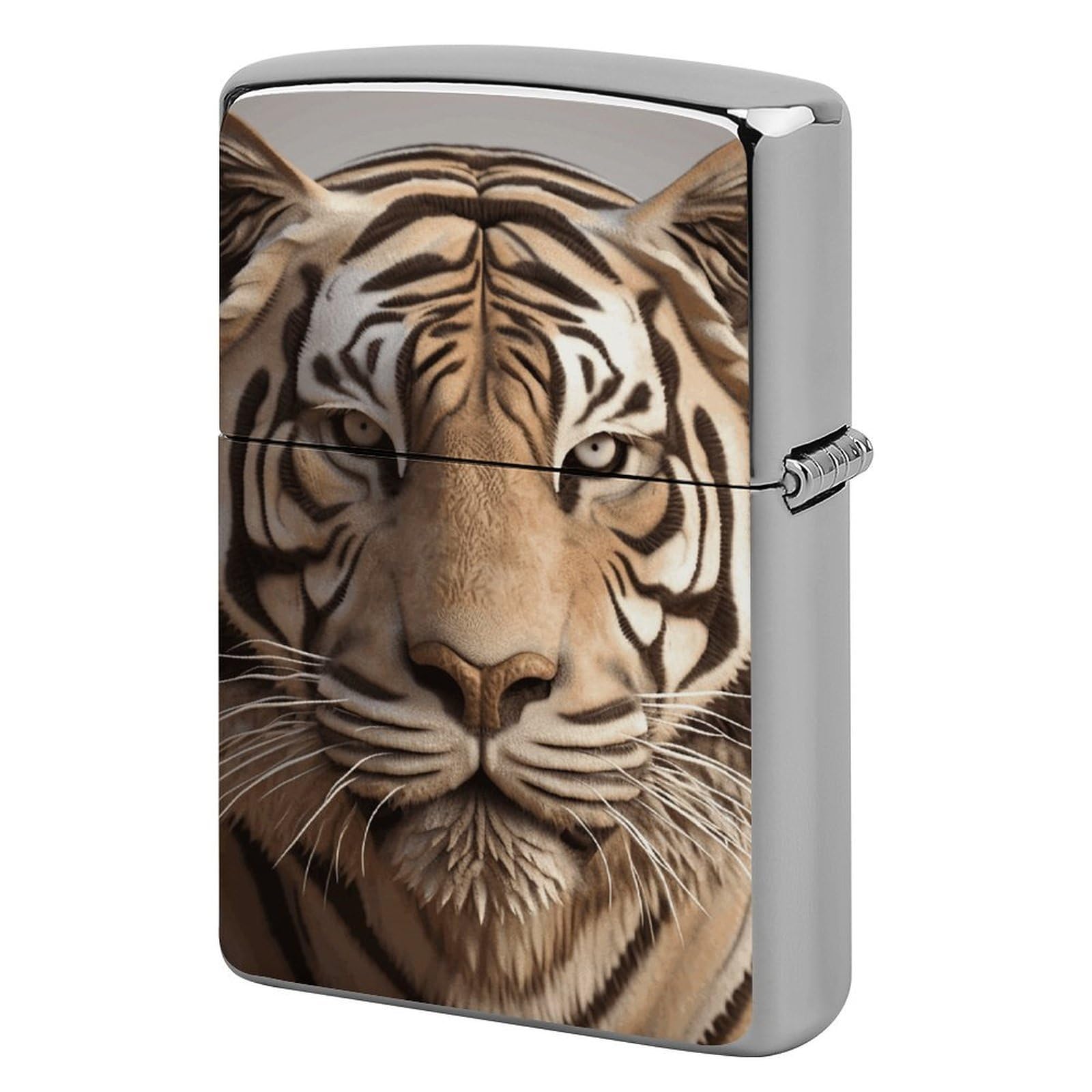 3D Tiger Head Lighter Case Vintage Metal Lighter Cover Reusable Lighter Protective Sleeve Unique Design Personalized Lighter Sleeve Holder Against Dust and Scratches