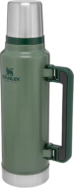 Stanley Classic Legendary Termos 1.4L Hammertone Green - Termos ze Stali Nierdzewnej Bez BPA - Utrzymuje ciepło przez 40 godzin - Szczelna nakrętka pełniąca rolę kubka - Do Mycia w Zmywarce