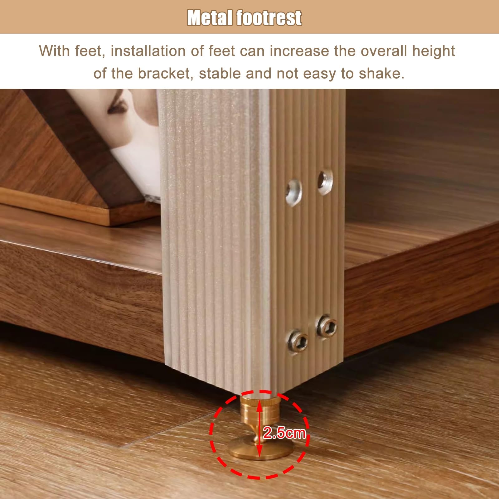 Supporto Multimediale Per Stereo E TV ZYXQQJ - Scaffale In Legno Per Apparecchi Audio/Video, 60x48x10 Cm - Foto 2