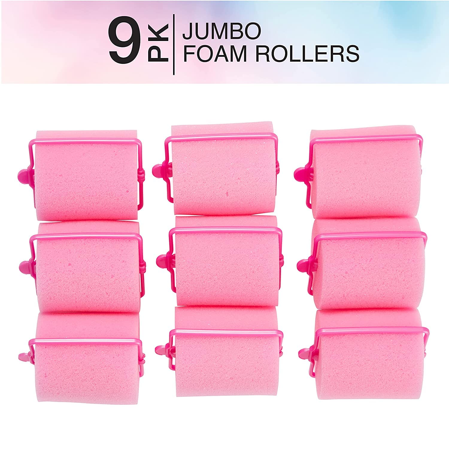 Conair Foam Hair Rollers for Big Volume, Lift and Curl, Foam Rollers, Hair Curlers in Large Size, Pink, 9 Pack with Storage Bag : Hair Rollers : Beauty & Personal Care