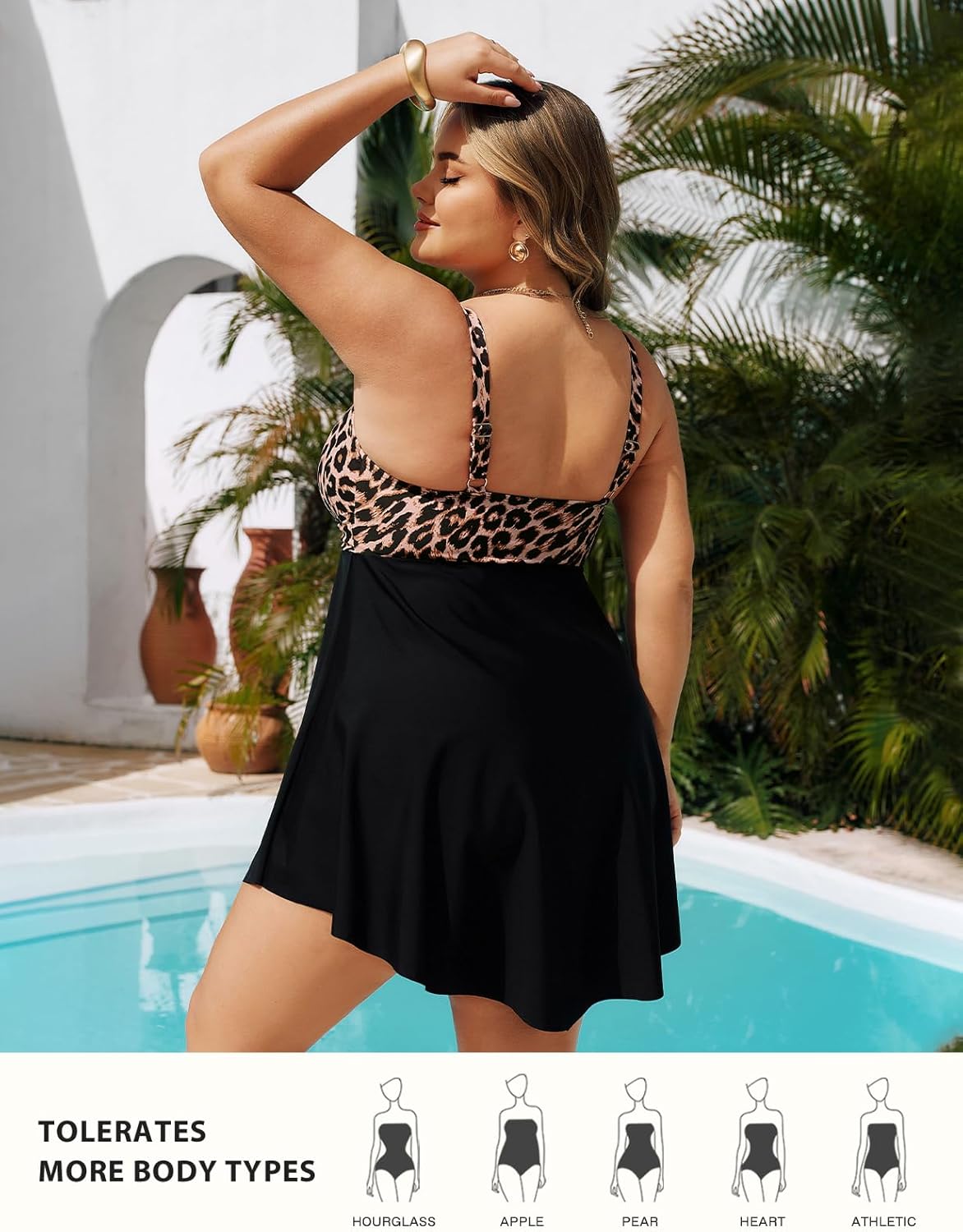 Hanna Nikole Women Plus Size One Piece Swim Dress Tummy Control Swimsuits Twist Front Bathing Suit Body Shaping Swimwear - Image 4