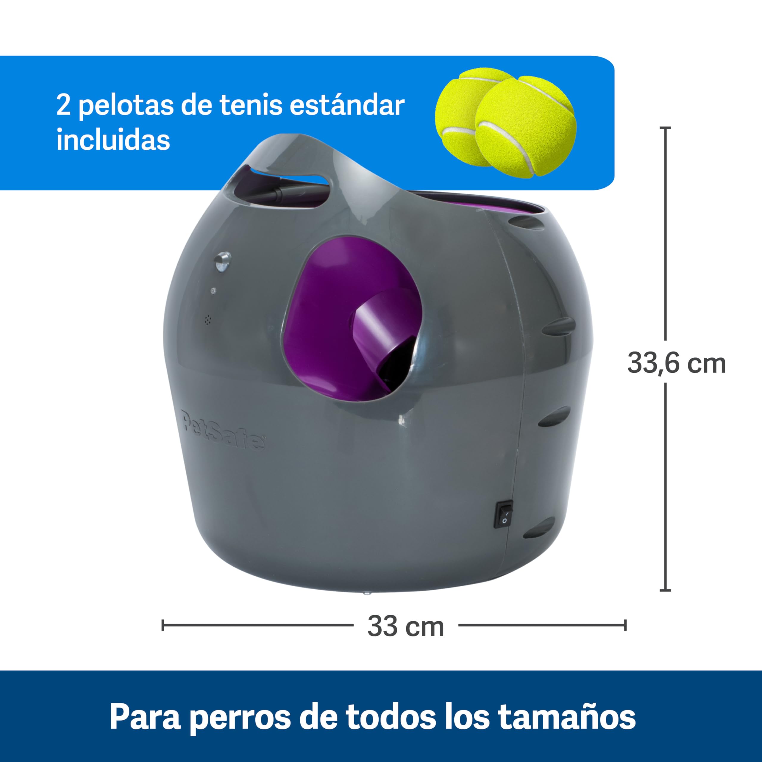 PetSafe Lanzador de Pelotas Automático | Juego de Cobro Interactivo, Distancia Ajustable, Pelotas de Tenis Incluidas