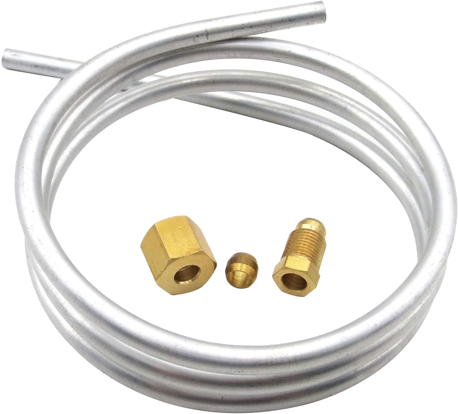 Meter Star 0.24"(6mm) Aluminum Tubing with compression olive Fittings M10x1 female and Male Length 1 meter/39 inch gas water heater parts