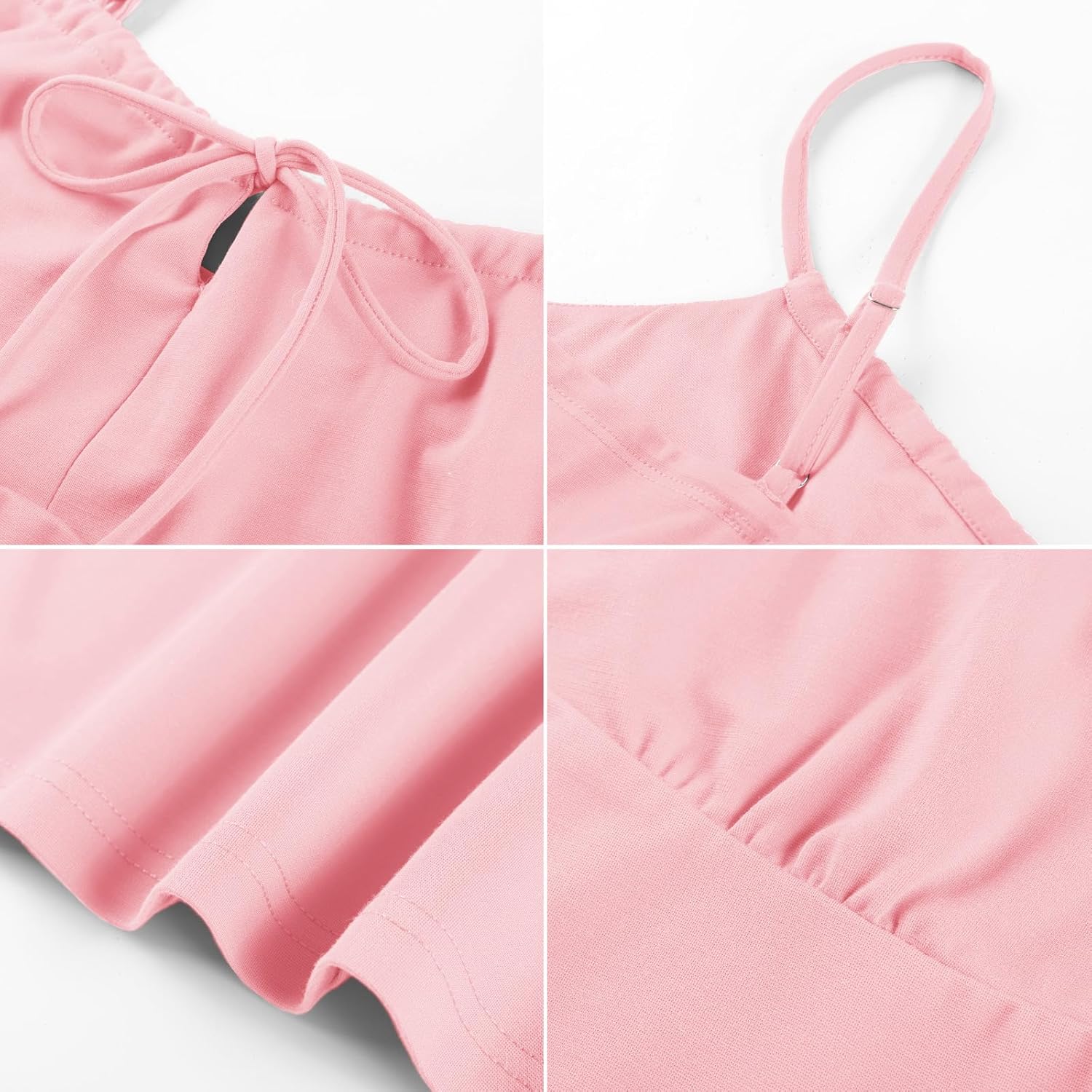 Belle Poque Women's Tie Front Spaghetti Strap Top Sexy Cutout Crop Tank Top Y2k Slim Fit Going Out Camisole Tops - Image 5