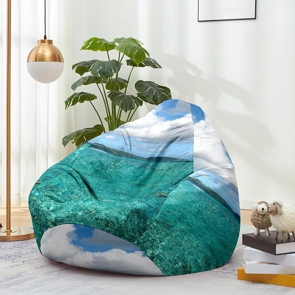 Odot Fodera per Poltrona Pouf Sacco Bambini Senza Imbottitura, Cartone Animato Copertura per Poltrona da Esterno Pouffe Salotto Grande Pouffe a Sacco Interno (130x150cm,112