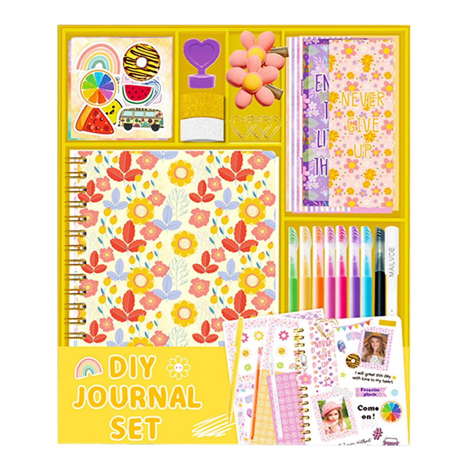 Journal intime floral enfants pour raconter ses journées et créer un premier scrapbooking