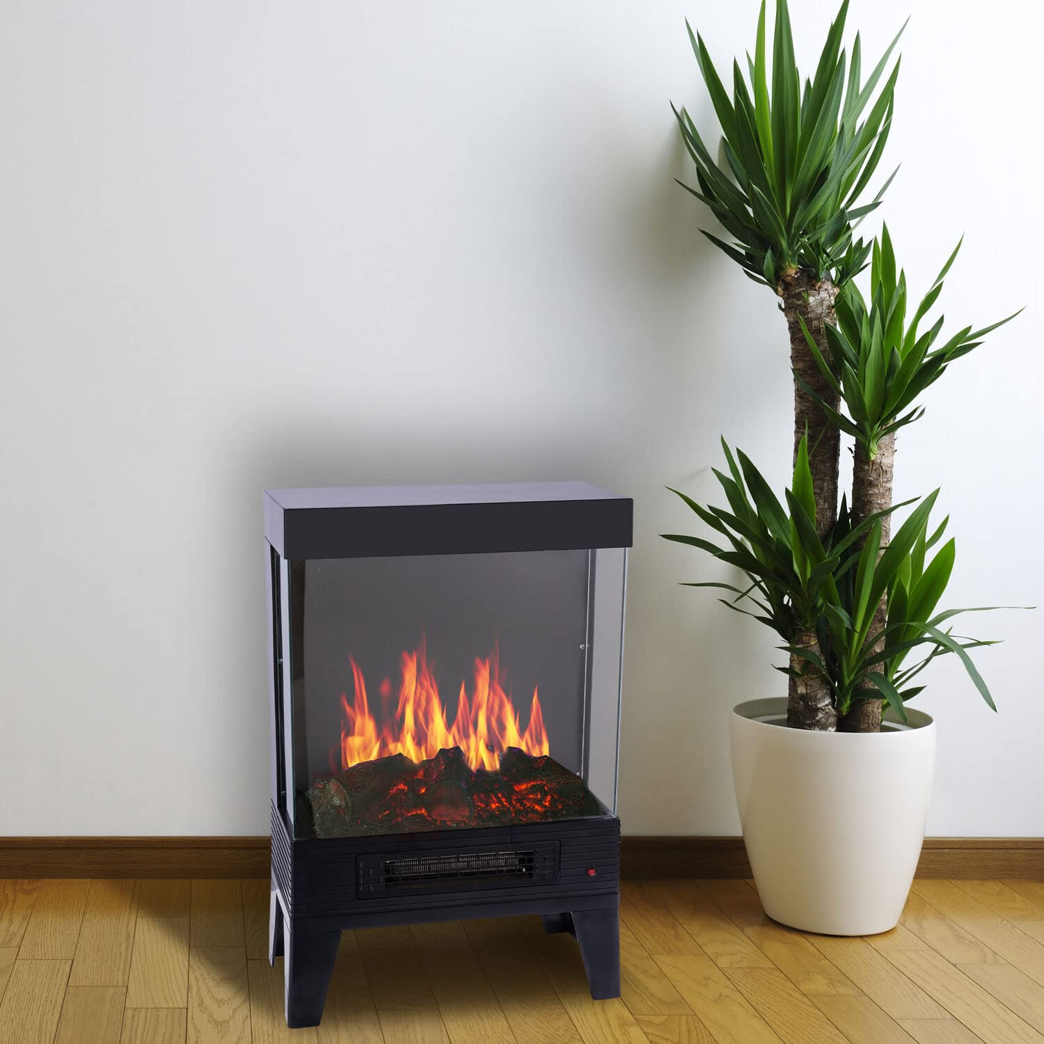 LifeSmart Contemporary Heater Stove with 3-Sided Flame View, 2 Heat  Settings, Realistic Flame with or Without Heat, Indoor Supplemental Heating  for Living Room, Basement, Garage, Office : Home u0026 Kitchen - Amazon.com