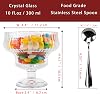 Dessert Glasses with Base 6 and 6 Spoons Ice Cream Cups Large Ice Cream Bowls 300 ml Dessert Bowls for Tiramisu Panna Cotta Trifle Parfait Ice Cream Pudding Bowls Yoghurt Muesli Fruit and Layered Desserts