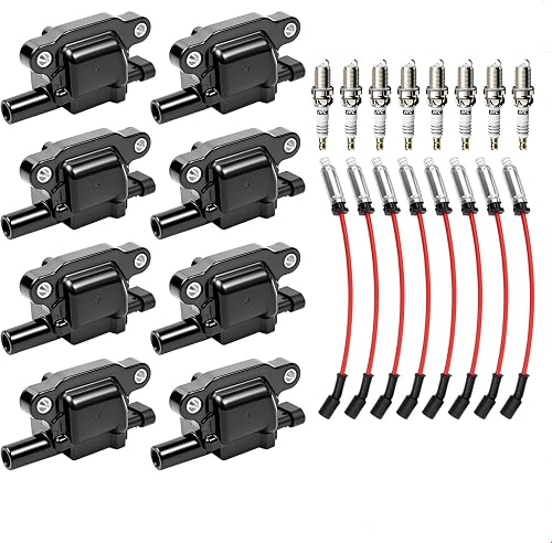 8PCS Ignition Coil SP541 Iridium Spark Plug Wire Set for Cadillac Escalade CTS U